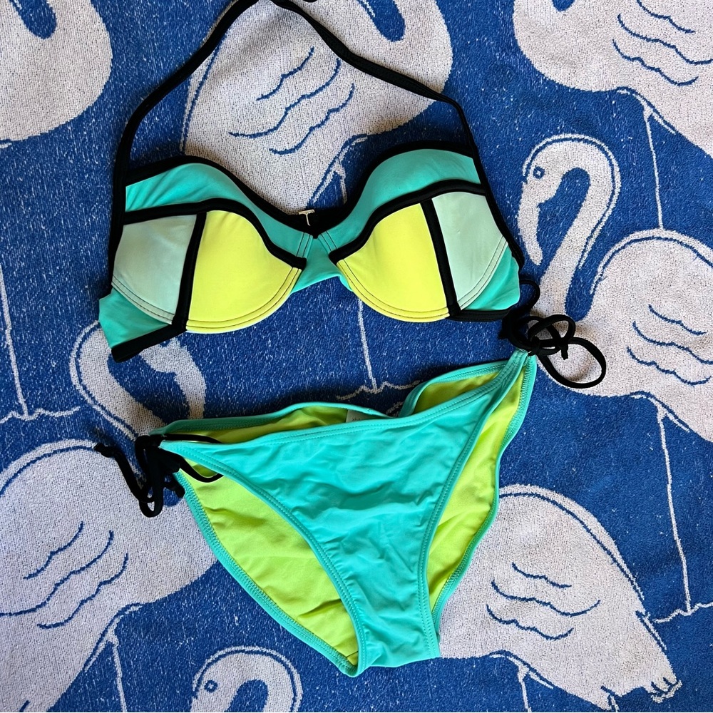 2016 Xhilaration | Turquoise Side-Tie Bikini Bottoms